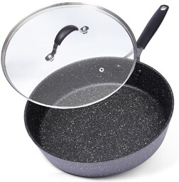 Patelnia granitowa nieprzywierająca z pokrywką STONER 28 cm