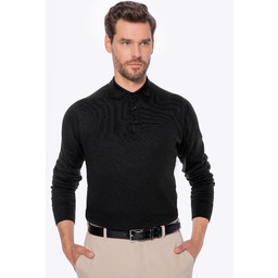 Sweter męski z bawełny z domieszką kaszmiru czarny