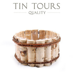 OKRĄGŁA SKRZYNKA Z BRZOZY Z FOLIĄ 25x25x13h cm