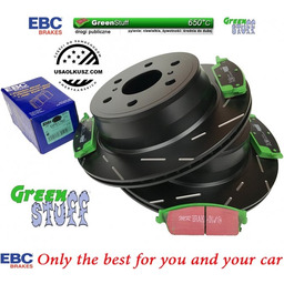 Tylne klocki GreenStuff + NACINANE tarcze hamulcowe EBC