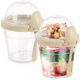 Pojemnik kubek na jogurt z łyżeczką lunchbox 400