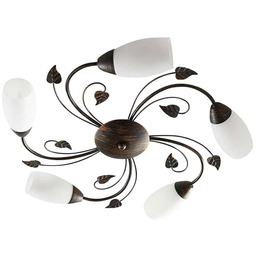 Lindby - Stefania 5 Lampa Sufitowa White/Black-Gold