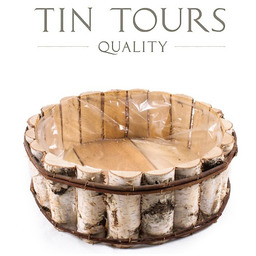 OKRĄGŁA SKRZYNKA Z BRZOZY Z FOLIĄ 47x47x16h cm