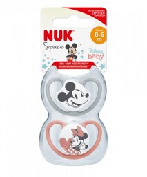 Nuk Smoczek Uspok. Silik. Miki/minnie 0-6m Róż