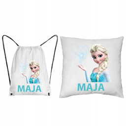 ZESTAW PODUSZKA + WOREK Plecak Kraina Lodu Elsa