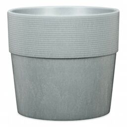 Okrągła nowoczesna szara donica Scheurich Groove Concrete 30