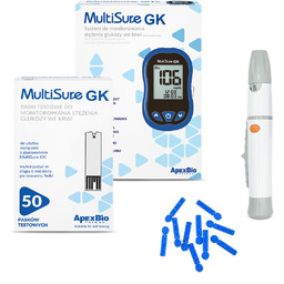Ketometr Glukometr 2w1 Multisure GK pomiar glukozy ketonów