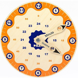 Zegar do nauki, minuty i godziny, 110033-Pilch, zabawki