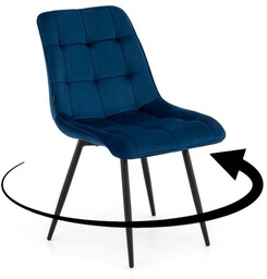 Krzesło obrotowe welur niebieski DC-7020S