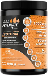ALLHydrate Izotonik + Aminokwasy, smak pomarańczowy, 840 g