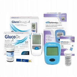 Zestaw Ketometr ebketoway+Glukometr GlucoDrAuto A, Pomiar ketonów