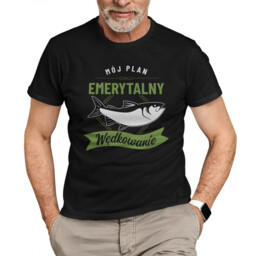 Mój plan emerytalny: wędkowanie - męska koszulka