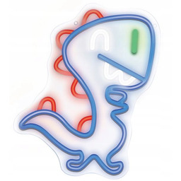 Neon Led Dekoracyjny Jurrasic Baby Dino Ozdoba niebieski