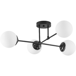 LAMPA WISZĄCA SUFITOWA ŻYRANDOL NOWOCZESNA CZARNA BIAŁE KULE