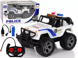 Jeep policyjny zdalnie sterowany 1:14 - Leantoys