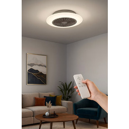 Lampa sufitowa z funkcją wentylatora pilota CCT+Ściemniacz STRALSUND