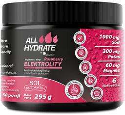 ALLHydrate Elektrolity, smak malinowy, 305 g