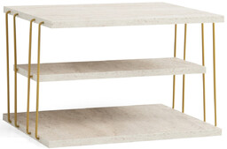 Stolik do odkładania Lifon Gold Travertine, złoty