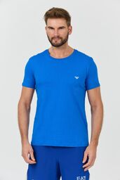 EMPORIO ARMANI Niebieski męski t-shirt basique