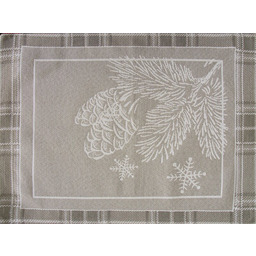 Eurofirany Obrus podkładka 40x50 gobelinowa beżowa ciemna liście