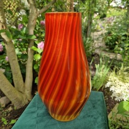 Pakamera Duży, pomarańczowo-czerwony wazon z żywicy epoksydowej