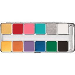 Kryolan, Pintura Water Color Palette 12 Colors, paleta