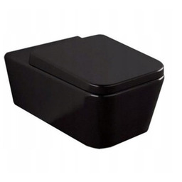 CZARNA MISA WC RIMLESS +DESKA DUROPLAST STANDARD