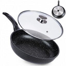 Patelnia Granitowa 28 cm Grande z pokrywką
