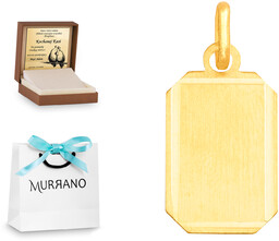 Złota zawieszka 585 z blaszką PREZENT GRAWER