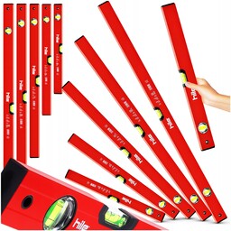 Poziomice Hile zestaw 5szt Pro aluminiowe trwałe 50