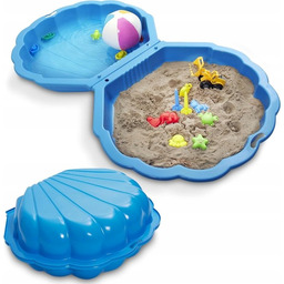 Piaskownica muszelka XL 2w1 zamykana niebieska ogrodowa 87
