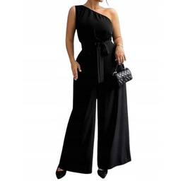 SHEIN PLUS SIZE KOMBINEZON CZARNY NA JEDNO RAMIĘ