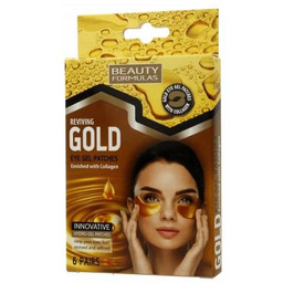 BEAUTY FORMULAS Złote żelowe płatki pod oczy, 6