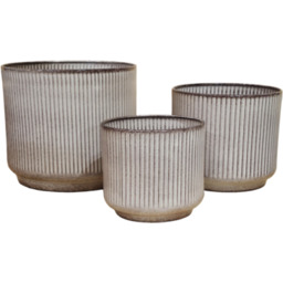 Zestaw 3 donic metalowych NILGIRI STRIPE beżowy