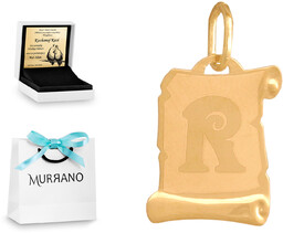 Złota zawieszka 585 literka papirus PREZENT