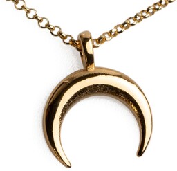 Złocona Lunula Naszyjnik na łańcuszku 45 cm (24K)