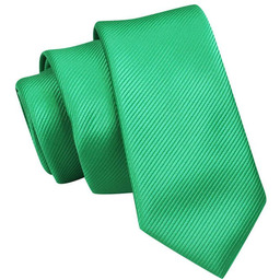 Wąski Krawat, Zielony, Trawiasty Śledź Męski, 5 cm,