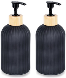 Dozownik do mydła szklany czarny 400 ml 2