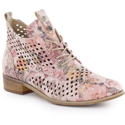 Botki damskie ażurowe w kwiaty multikolor Potocki SZ12091