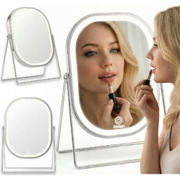 Lusterko do makijażu premium kosmetyczne połysk metalowe podświetlane