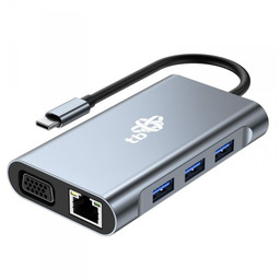 TB HUB Adapter USB C 8w1 HDMIx2 USB