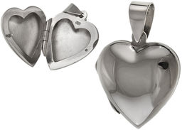 Elegancki srebrny otwierany wisiorek puzderko gładkie serce serduszko