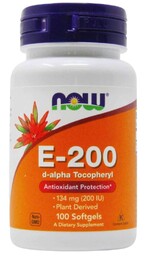 Witamina E Vitamin E-200 Natural, Now Foods, 100