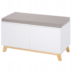 Szafka na buty skrzynia z siedziskiem biała 80x47x38cm