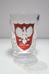 Kryształowy kieliszek do wódki z wygrawerowanym orłem Polskim