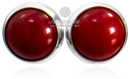 Koral Naturalny Srebro Piękne Kolczyki Sztyft 11mm