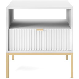 Szafka nocna Delicious Intesi z ryflowanym frontem, biała,