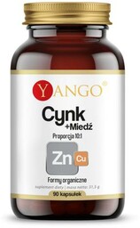 Cynk + miedź 90 kaps. Yango
