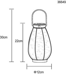 Globo Lampa solarna LED 36649, czarna, bursztynowa, metal,