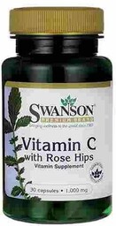 SWANSON Vitamin C 1000mg with Rose Hips -